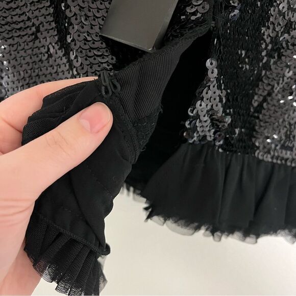 BCBGMaxAzria Sequin Black Cardigan Jacket NWT women’s size XS - Picture 6 of 9